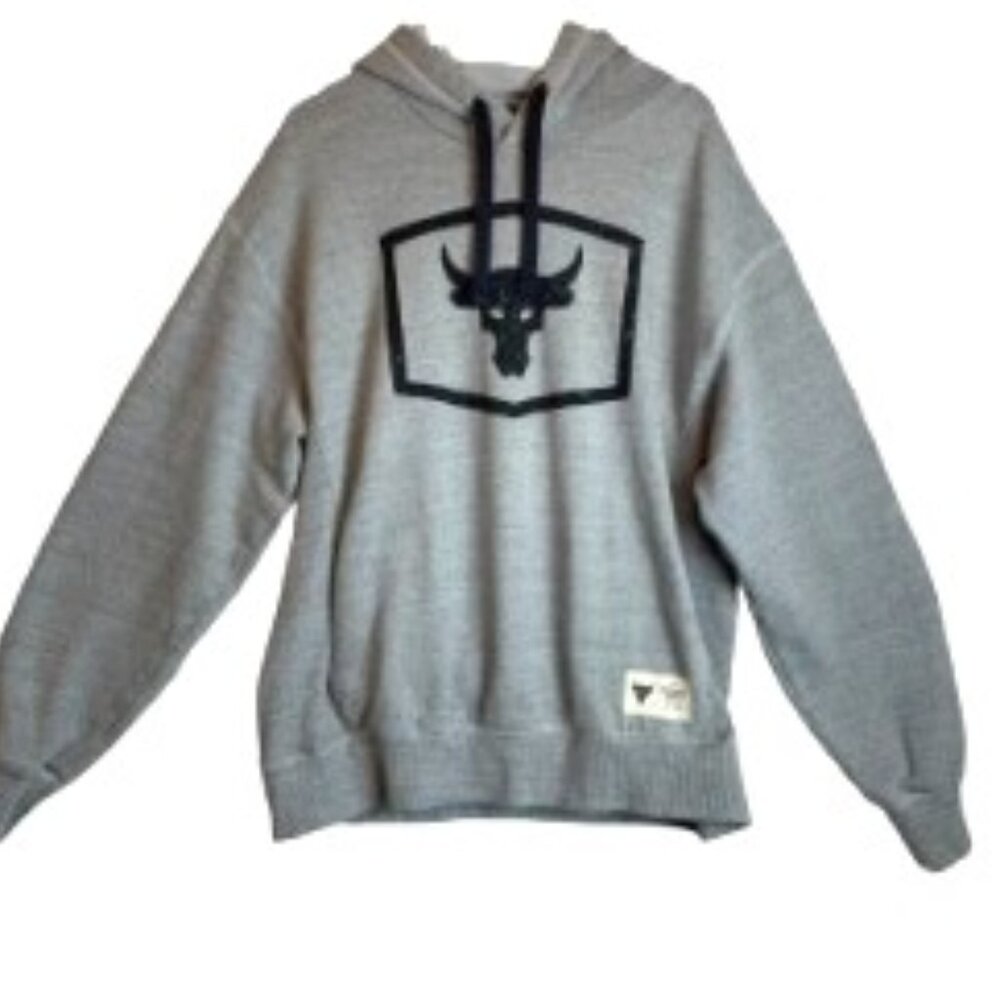 UNDER ARMOUR MENS PROJECT ROCK WARM-UP PULLOVER GRAY HOODIE SIZE XL